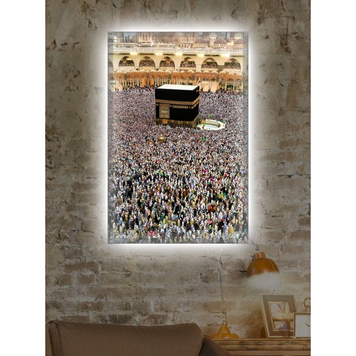 Led Işıklı Kabe (dini içerikli tablo)