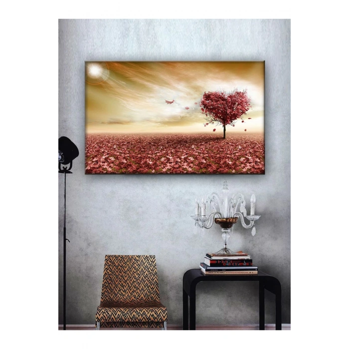 Led Işıklı Kalpli Ağaç  (Salon  Tablosu)