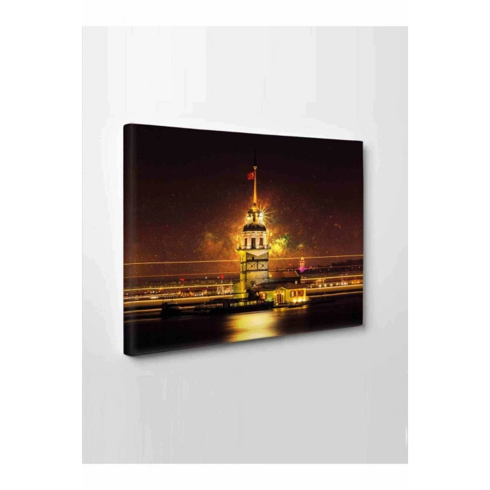 Led Işıklı Kız Kulesi Gece Görünüm Tablosu