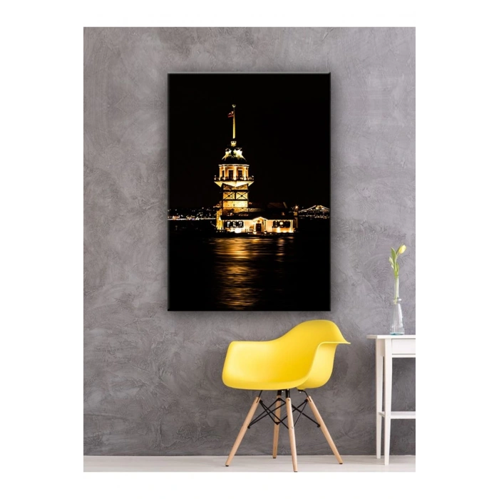 Led Işıklı Kız Kulesi Gece Görünümü Tablosu