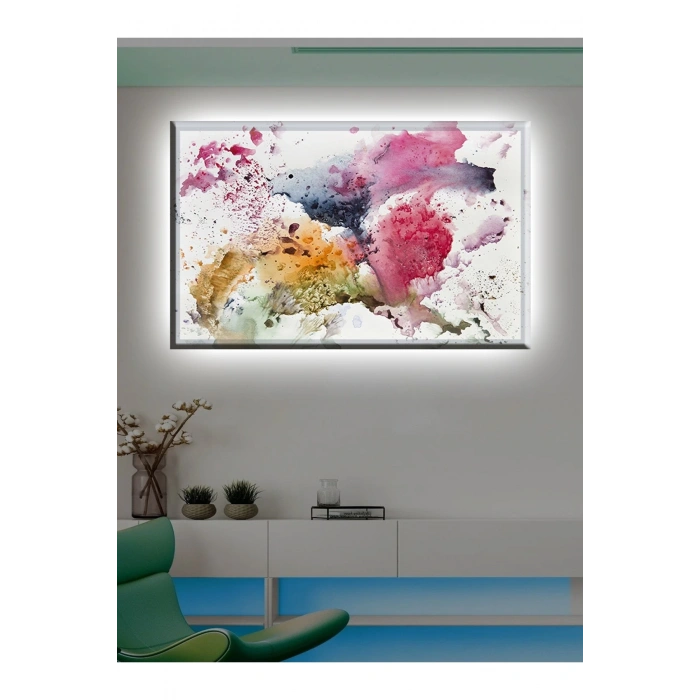 Led Işıklı Sanatsal Soyut Kanvas Tablo