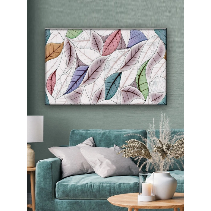 Led Işıklı Sanatsal Yaprak Tablo