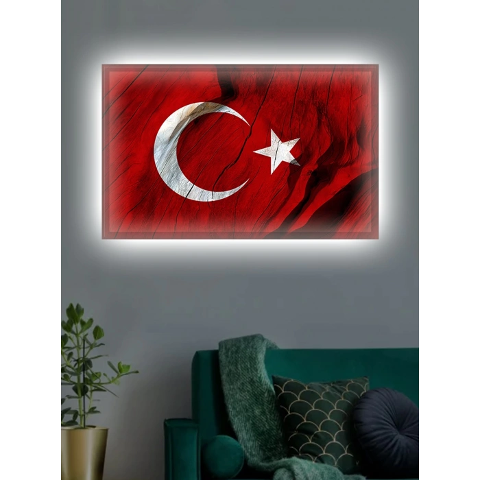 Led Işıklı Türk Bayrağı (ay yıldız)