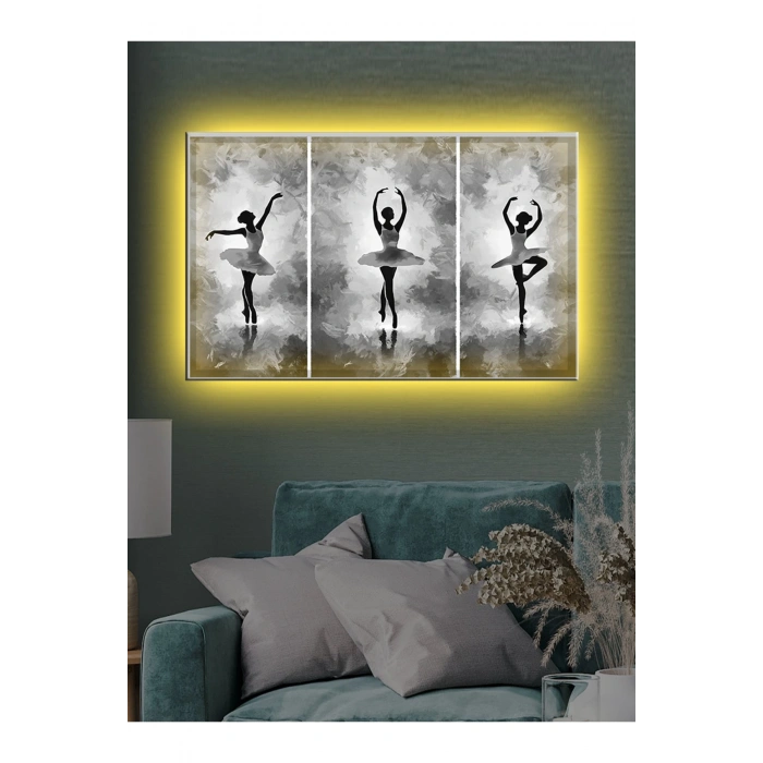 Led Işıklı Üçlü Bale Yapan Kadınlar Tablosu