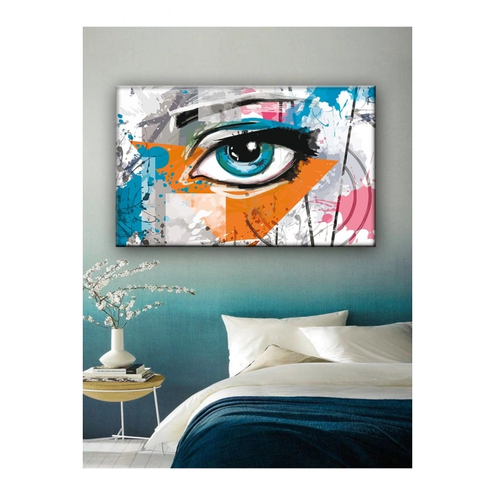 Led Işıklı Yağlı Boya Görünümlü Göz Tablo