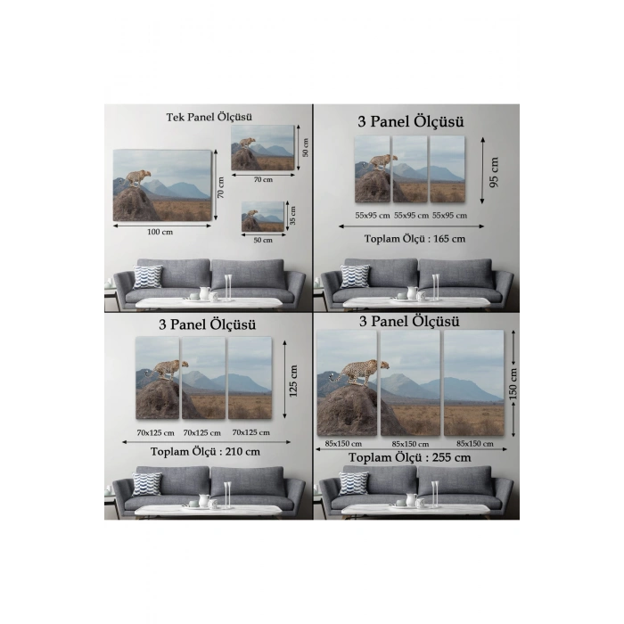 Leopar Dekoratif Kanvas Tablo -1127