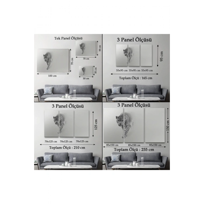Leopar Dekoratif Kanvas Tablo 1154