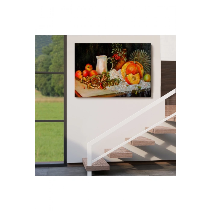 Masa Üstündaki Meyveler Yağlı Boya Görünümlü Tablo-1214