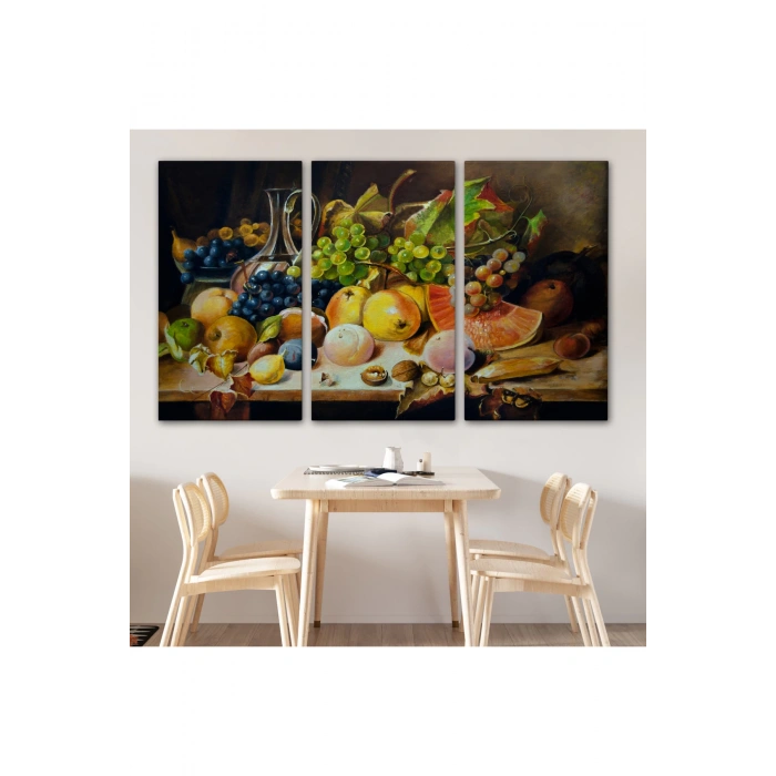 Masa Üstündaki Meyveler Yağlı Boya Görünümlü Tablo-1221
