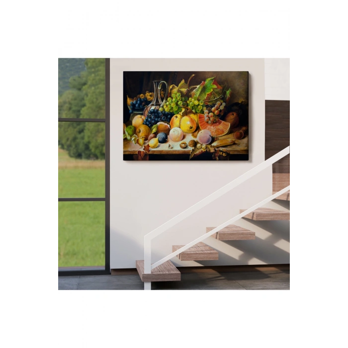 Masa Üstündaki Meyveler Yağlı Boya Görünümlü Tablo-1221