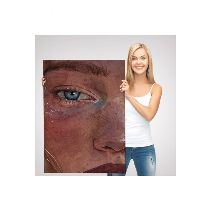 Mavi Gözlü Kız Dekoratif Duvar Tablosu-6335