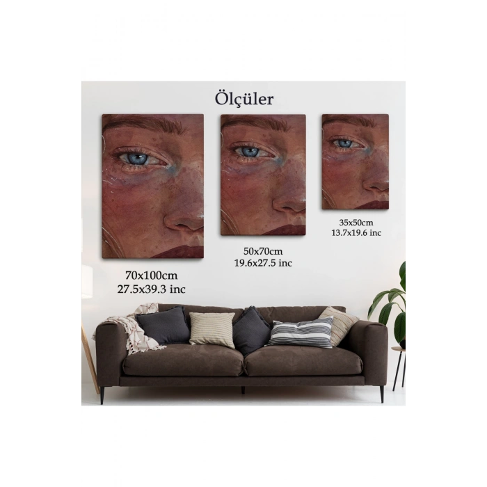 Mavi Gözlü Kız Dekoratif Duvar Tablosu-6335