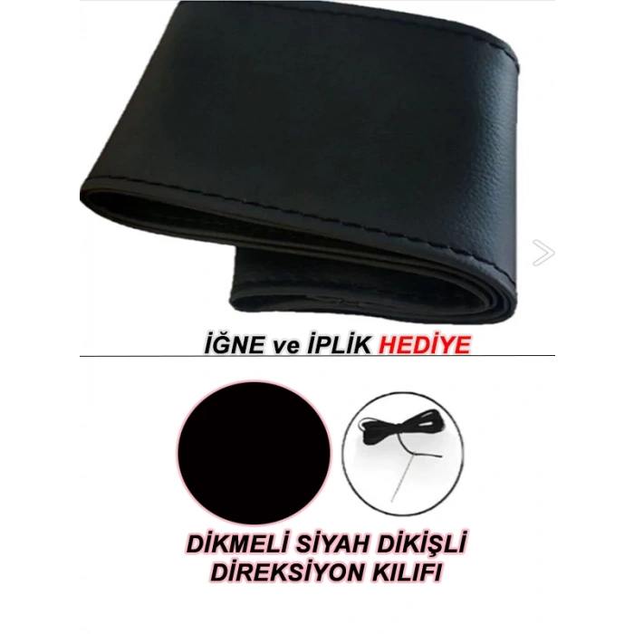 MEGANE 1 Uyumlu Araç,Araba,Oto direksiyon kılıfı siyah dikiş