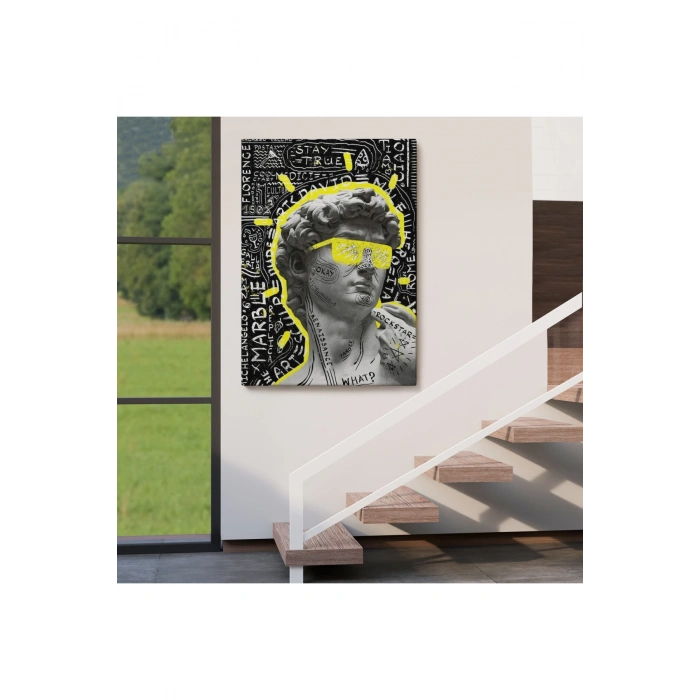 Michelangelo Buonarroti Davud Pop Art Tablosu-6376