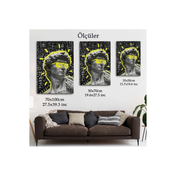 Michelangelo Buonarroti Davud Pop Art Tablosu-6376