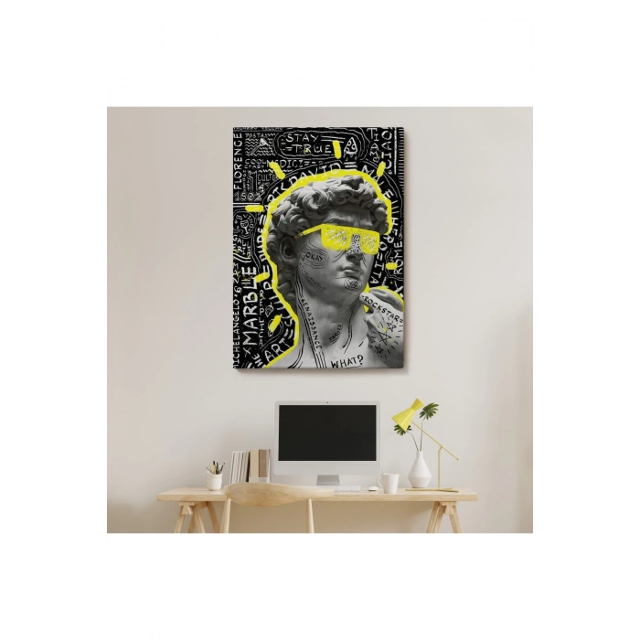 Michelangelo Buonarroti Davud Pop Art Tablosu-6376