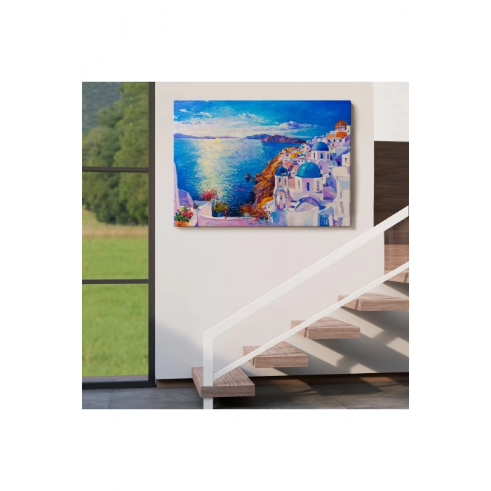 Mikanos Yunanistan Yağlıboya Görünüm Dekoratif Tablo-3572