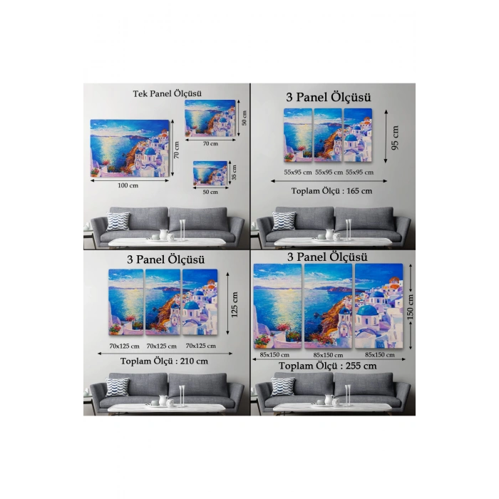 Mikanos Yunanistan Yağlıboya Görünüm Dekoratif Tablo-3572