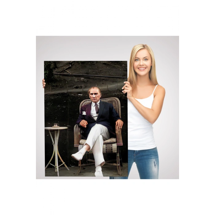 Mustafa Kemal Atatürkün Sandalyede Oturan Tablosu -6379