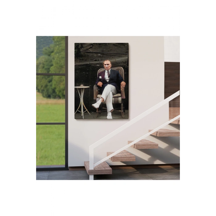 Mustafa Kemal Atatürkün Sandalyede Oturan Tablosu -6379