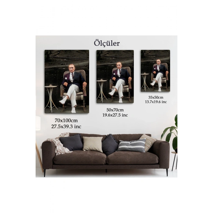 Mustafa Kemal Atatürkün Sandalyede Oturan Tablosu -6379