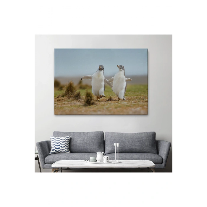 Mutlu Yavru Penguenler Dekoratif Kanvas Tablo 1152