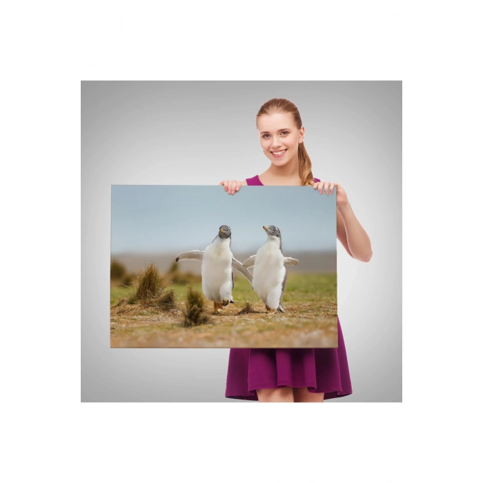 Mutlu Yavru Penguenler Dekoratif Kanvas Tablo 1152