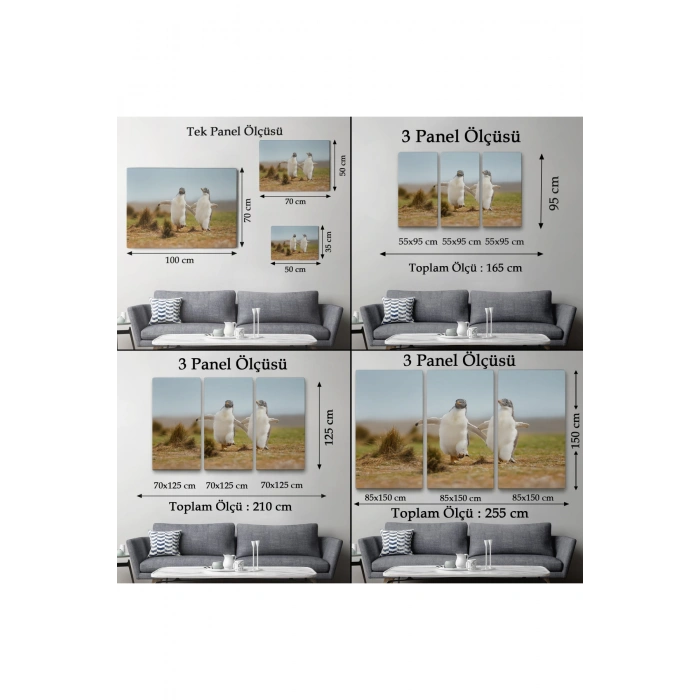 Mutlu Yavru Penguenler Dekoratif Kanvas Tablo 1152