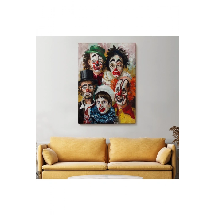 Mutsuz Palyaçolar Dekoratif Duvar Tablosu-6421