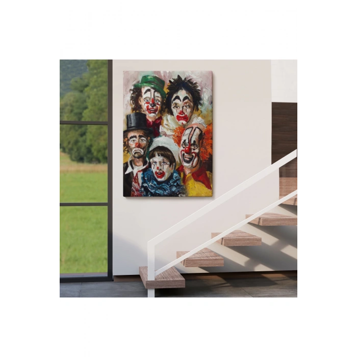Mutsuz Palyaçolar Dekoratif Duvar Tablosu-6421