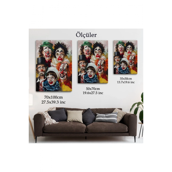Mutsuz Palyaçolar Dekoratif Duvar Tablosu-6421