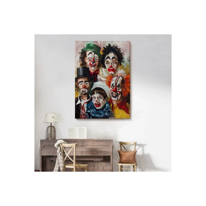 Mutsuz Palyaçolar Dekoratif Duvar Tablosu-6421
