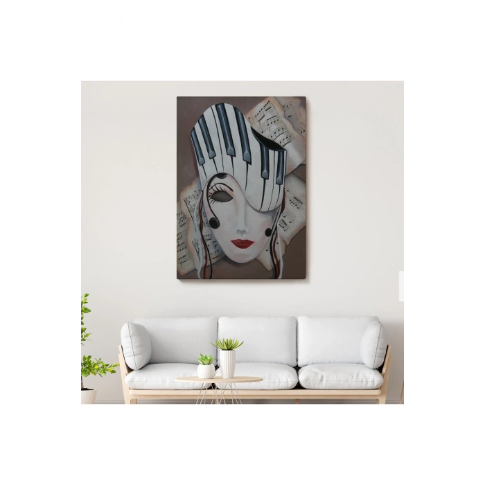 Müzik Notaları ve Kadın Sürreal Tablosu-6489