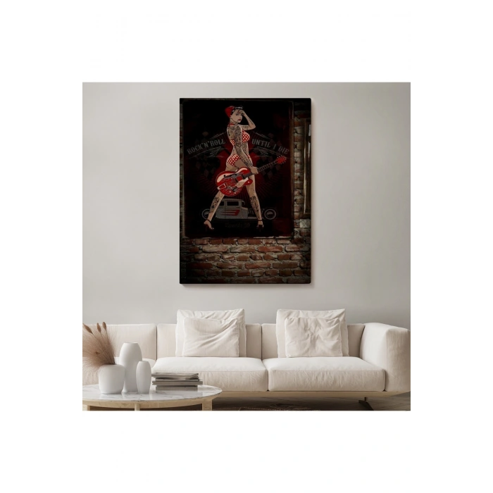 Müzisyen Kadın  Dekoratif Duvar Tablosu-6496