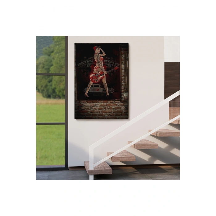 Müzisyen Kadın  Dekoratif Duvar Tablosu-6496