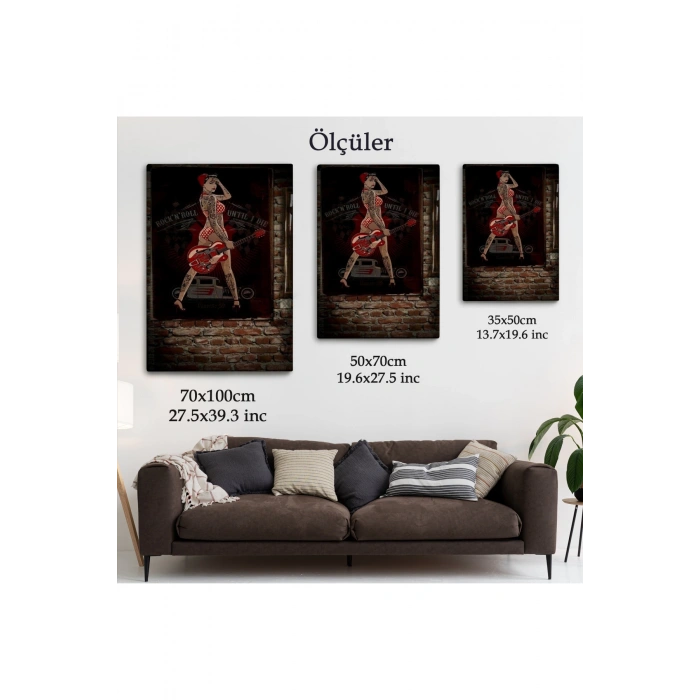 Müzisyen Kadın  Dekoratif Duvar Tablosu-6496