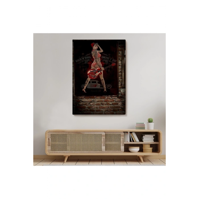 Müzisyen Kadın  Dekoratif Duvar Tablosu-6496