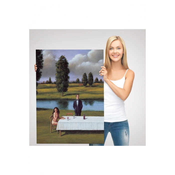 Nehir Kenarında Sevgilisini Bekleyen Kadın Tablosu-6258