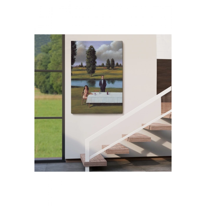 Nehir Kenarında Sevgilisini Bekleyen Kadın Tablosu-6258