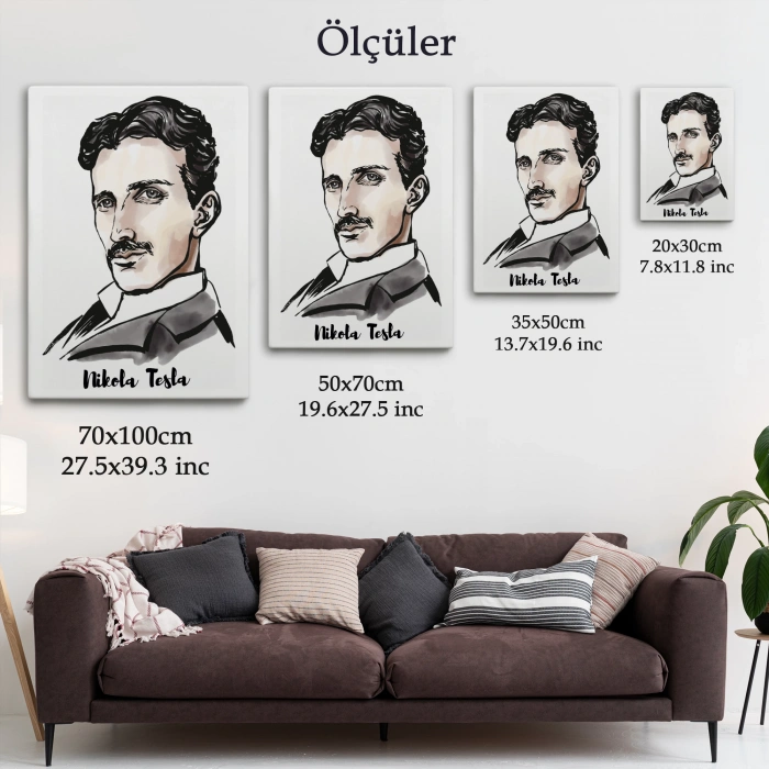 Nikola Tesla Dekoratif Kanvas Tablo-5917