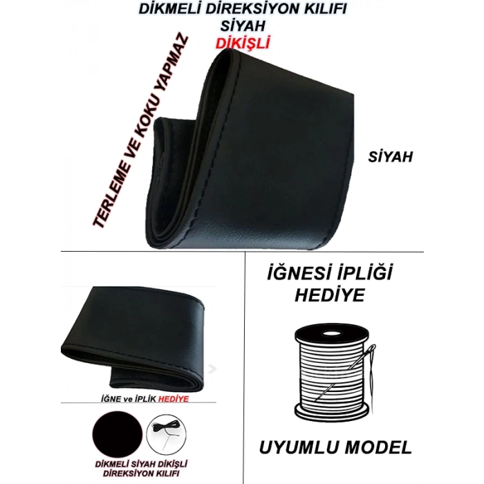 NISSAN PRIMERA Uyumlu Araç,Araba,Oto direksiyon kılıfı siyah dikiş