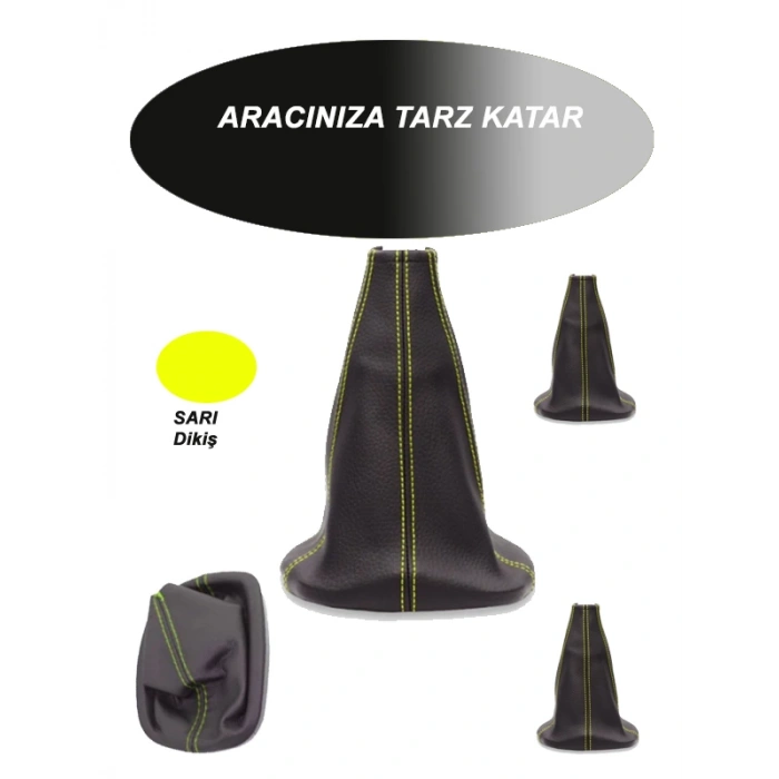 NISSAN TIIDA Uyumlu Araç,Araba,Oto vites körüğü sarı dikiş