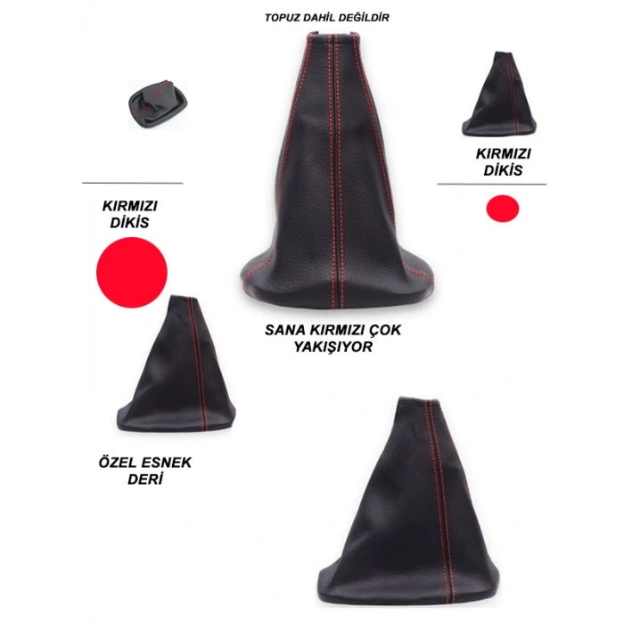 OPEL MOKKA-  uyumlu oto,araç  vites körüğü kırmızı dikiş