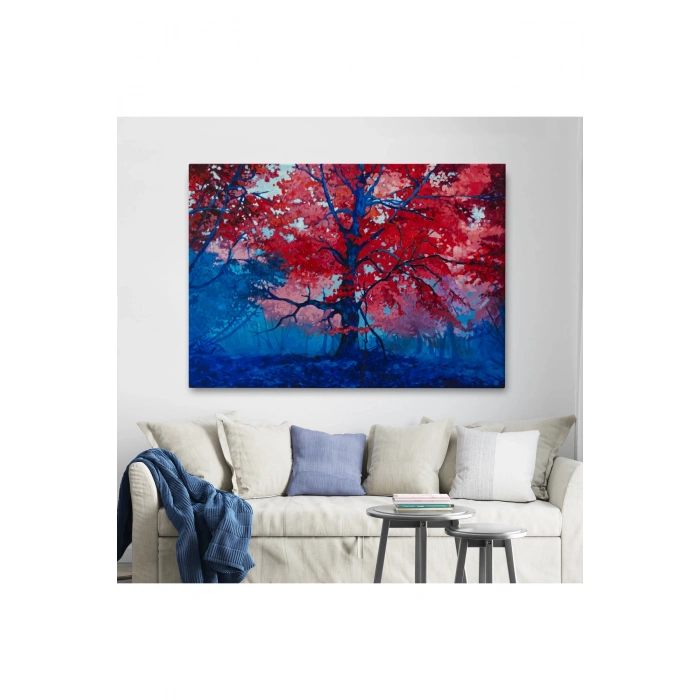 Ormandaki Güzel Sonbahar Ağacı Kanvas Duvar Tablosu-1192