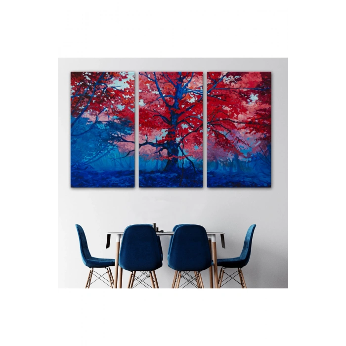 Ormandaki Güzel Sonbahar Ağacı Kanvas Duvar Tablosu-1192