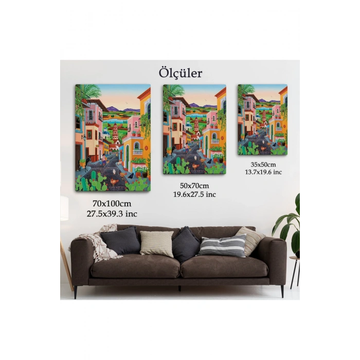 Ortacağ Meksika Köyü Duvar Tablosu-6344