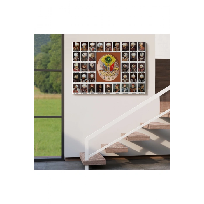 Osmanlı Padişahlarının Tümü Dekoratif Duvar Tablosu-6549