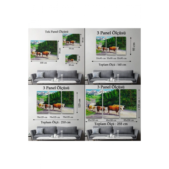 Otlayan Boğa Kanvas Duvar Tablosu-1183