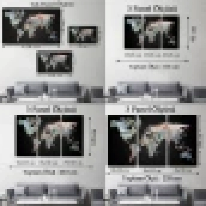 Para Desenli Kanvas Dünya haritası Kanvas Tablo 1012