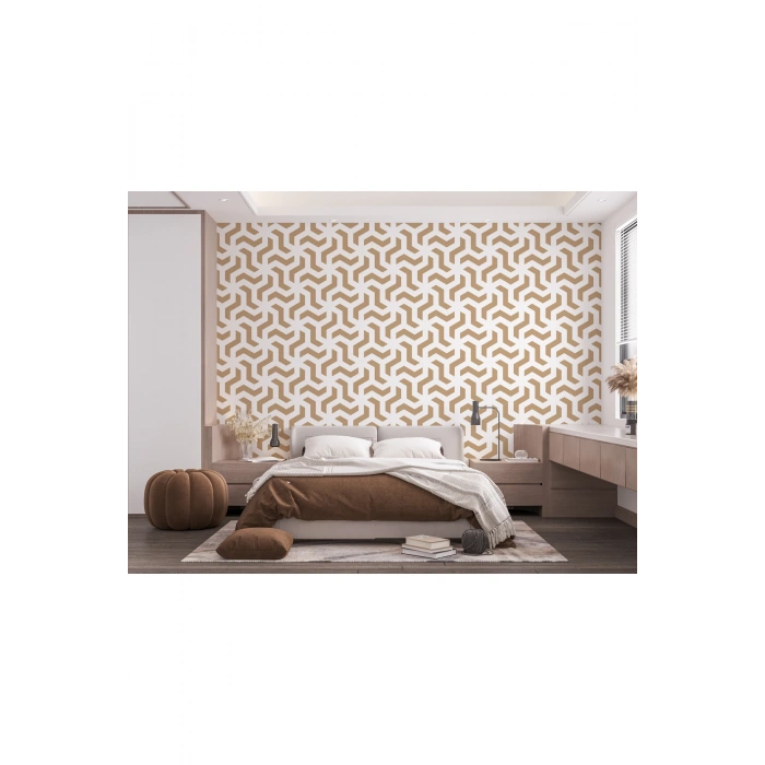 Pastel Renkli Geometrik Desenli Duvar Kağıdı-5778